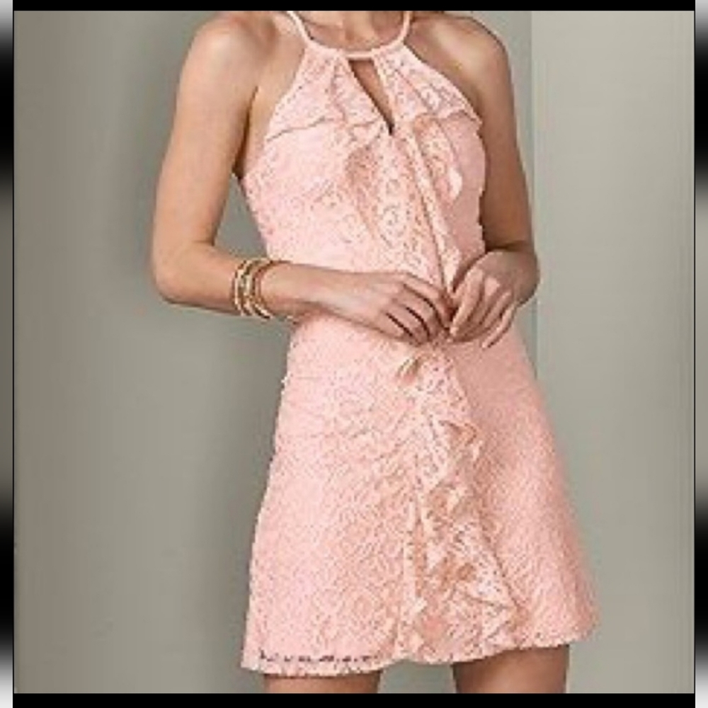 Venus lace front ruffle dress